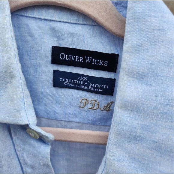 Oliver wicks tessitura Monti Italian linen button up shirt - Picture 2 of 6